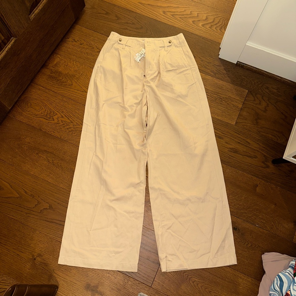 Madewell Cream Wide-Leg Trousers
